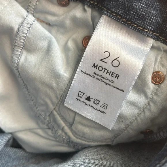 Mother denim Looker Ankle Fray cropped mid rise raw hem jeans color Girl Crush - Picture 7 of 9